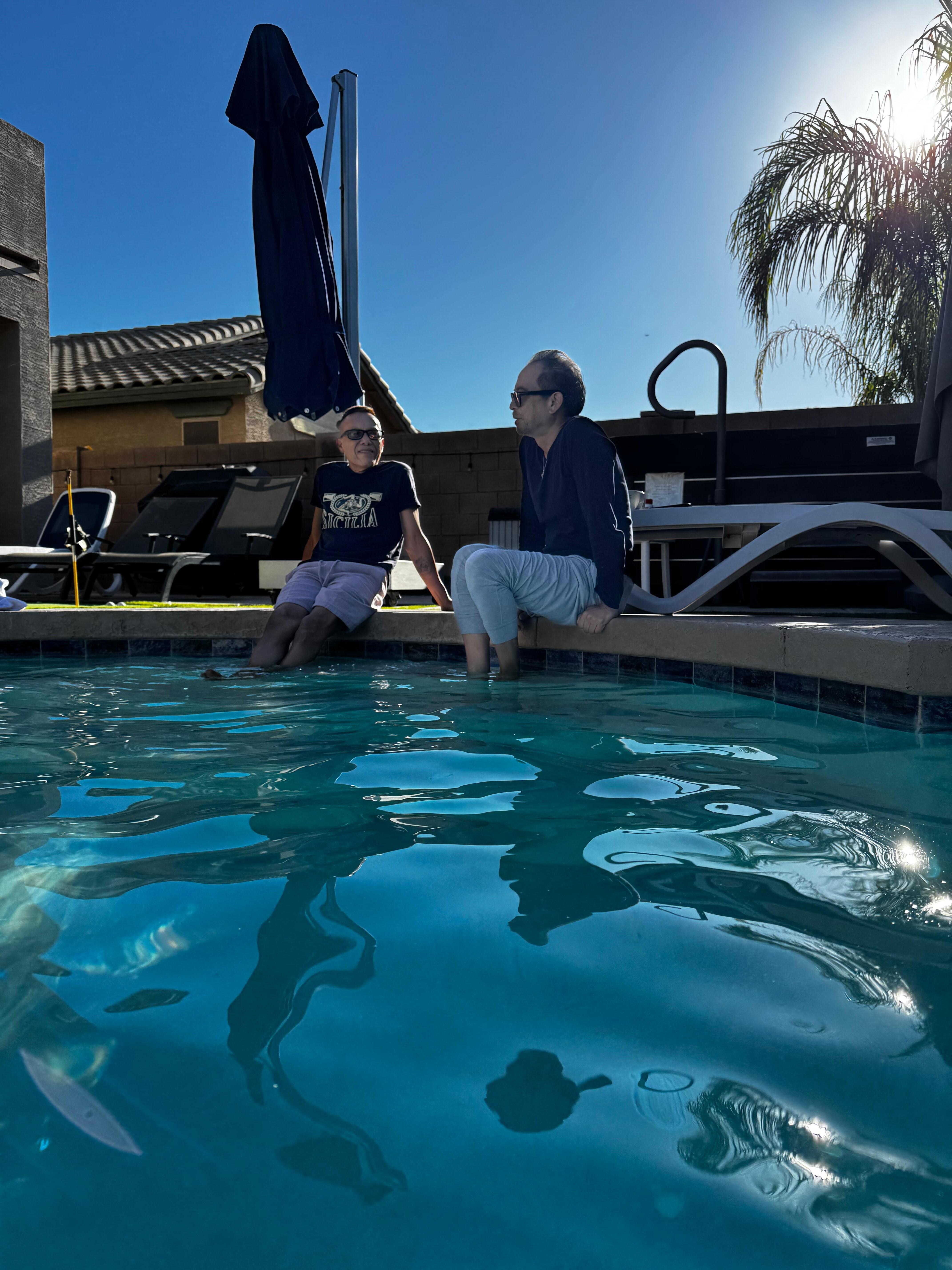 Pool was warm even at 8 am!