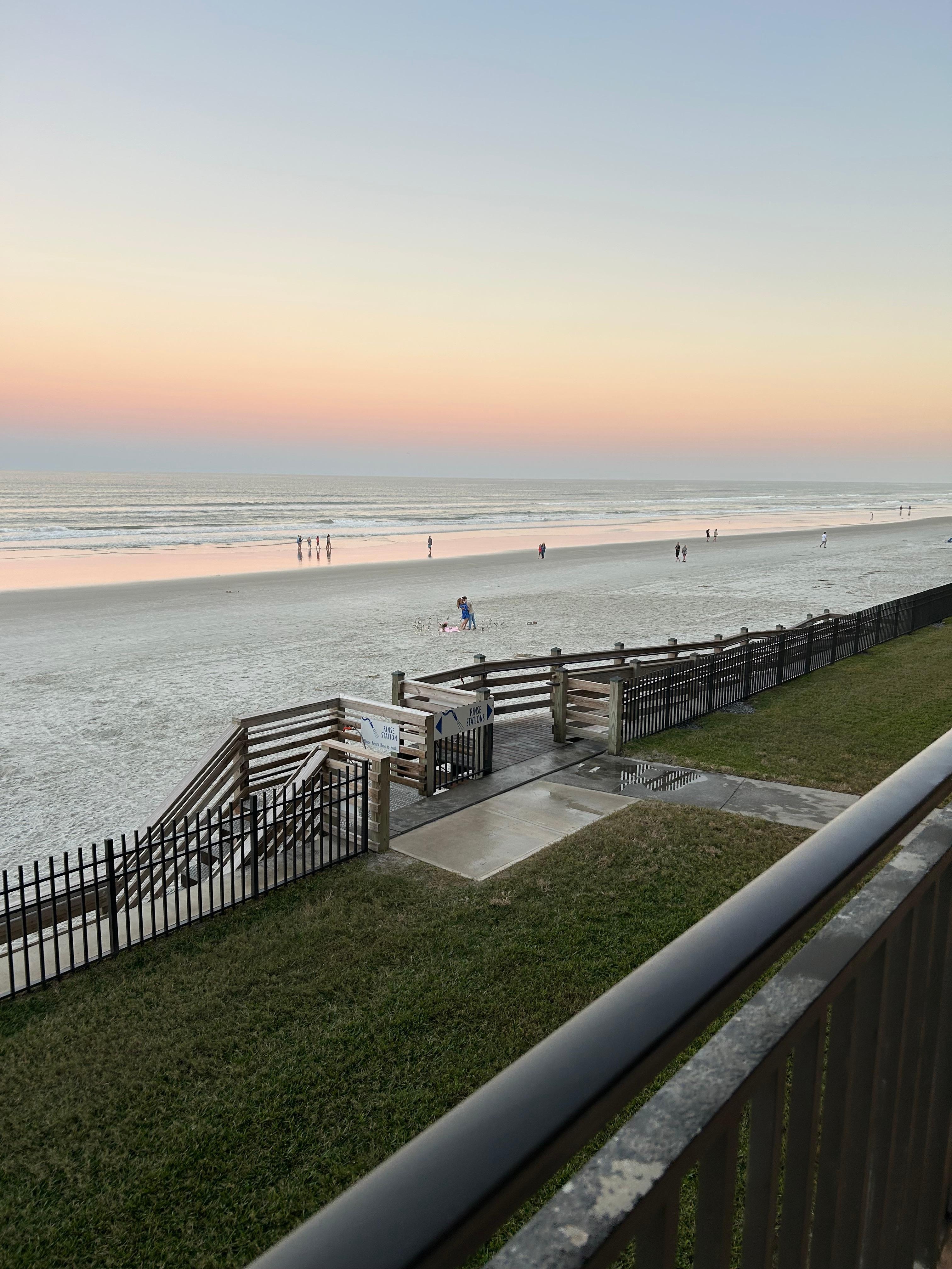 Wash off the sand at sunset! 