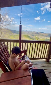 Relaxing on the porch