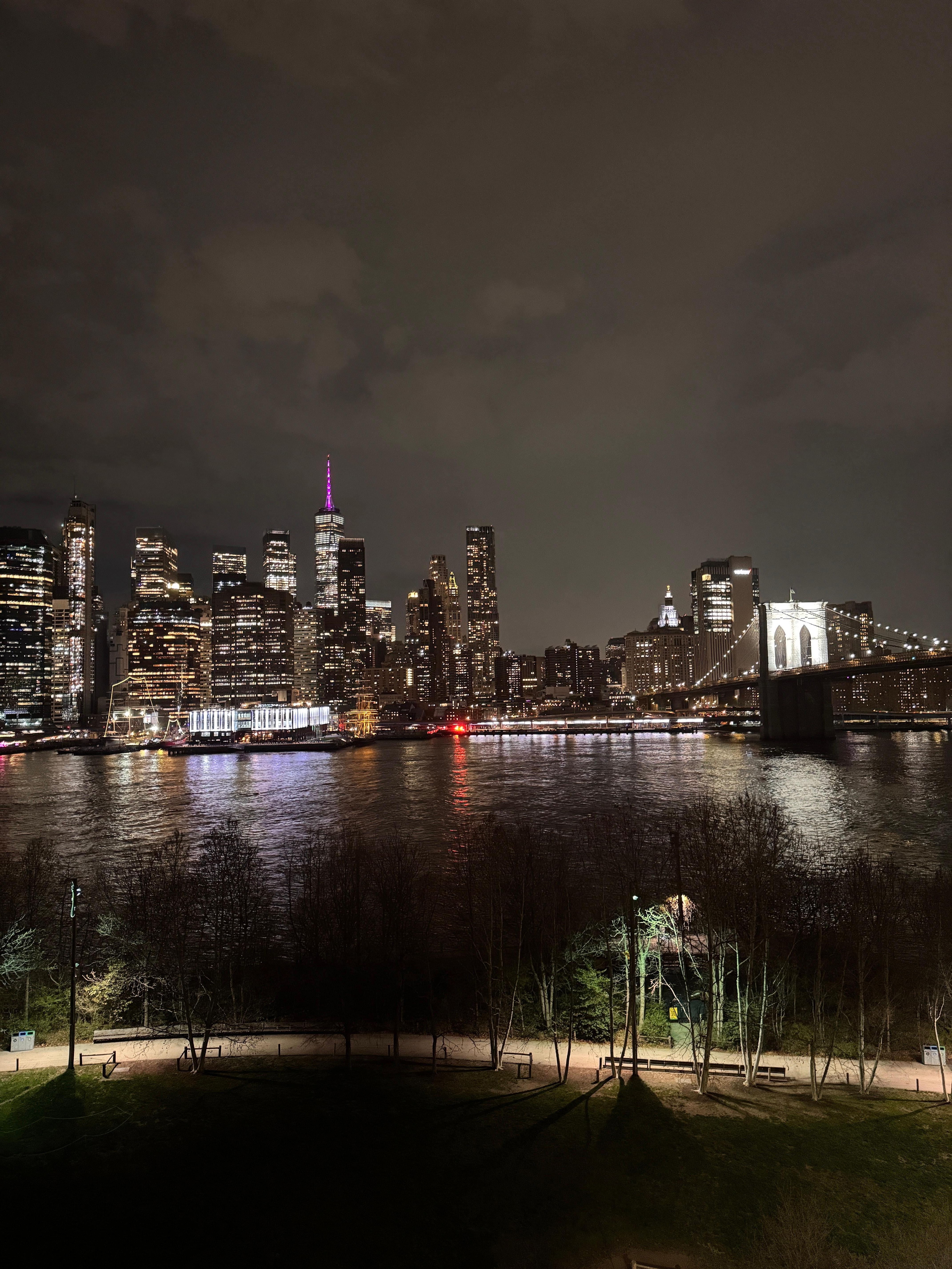 Views from the corner suite at night. 