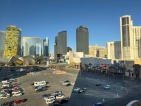 View from our room on the 7th floor, looking towards the strip.