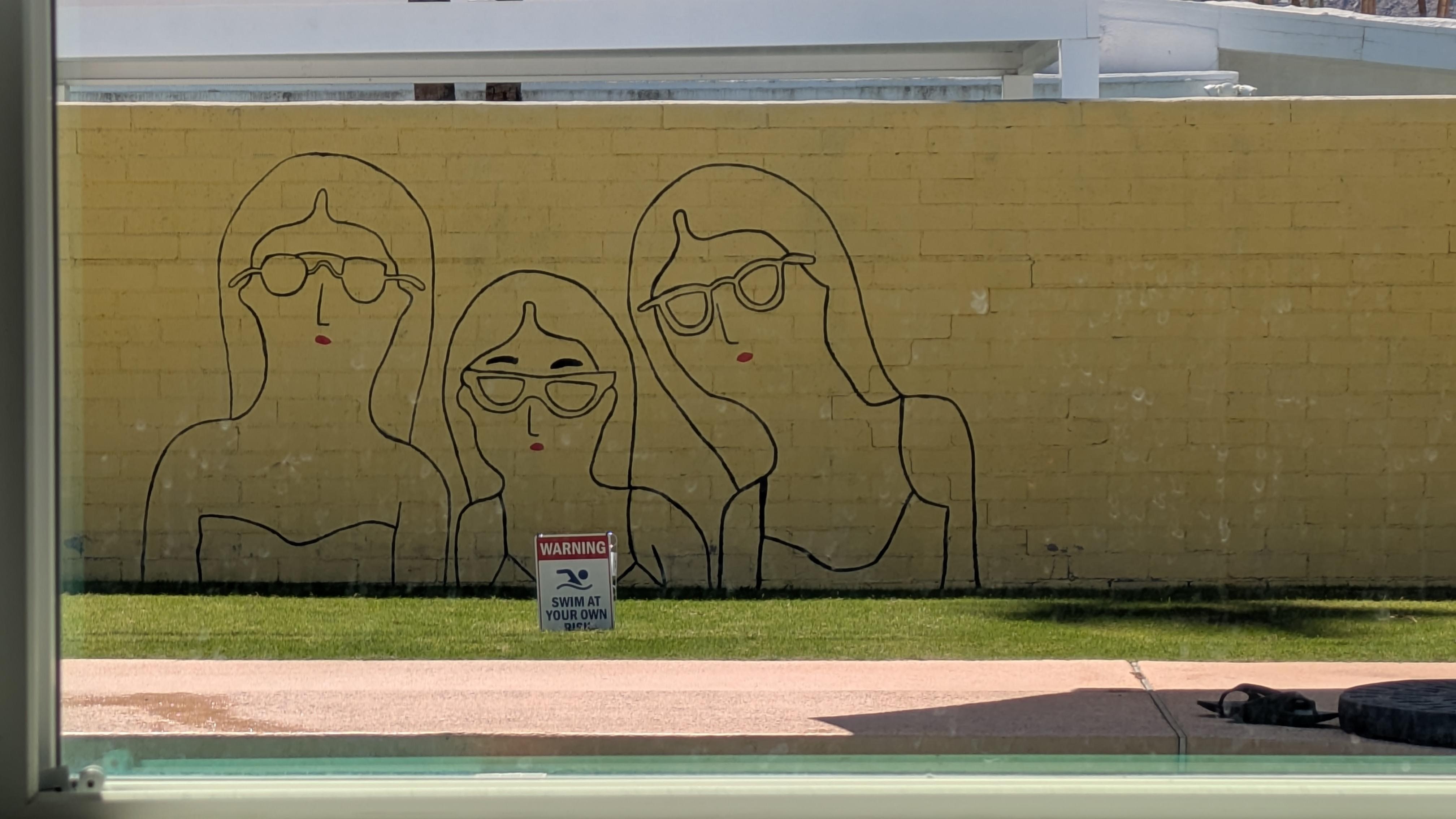 Super cute painting by the pool!