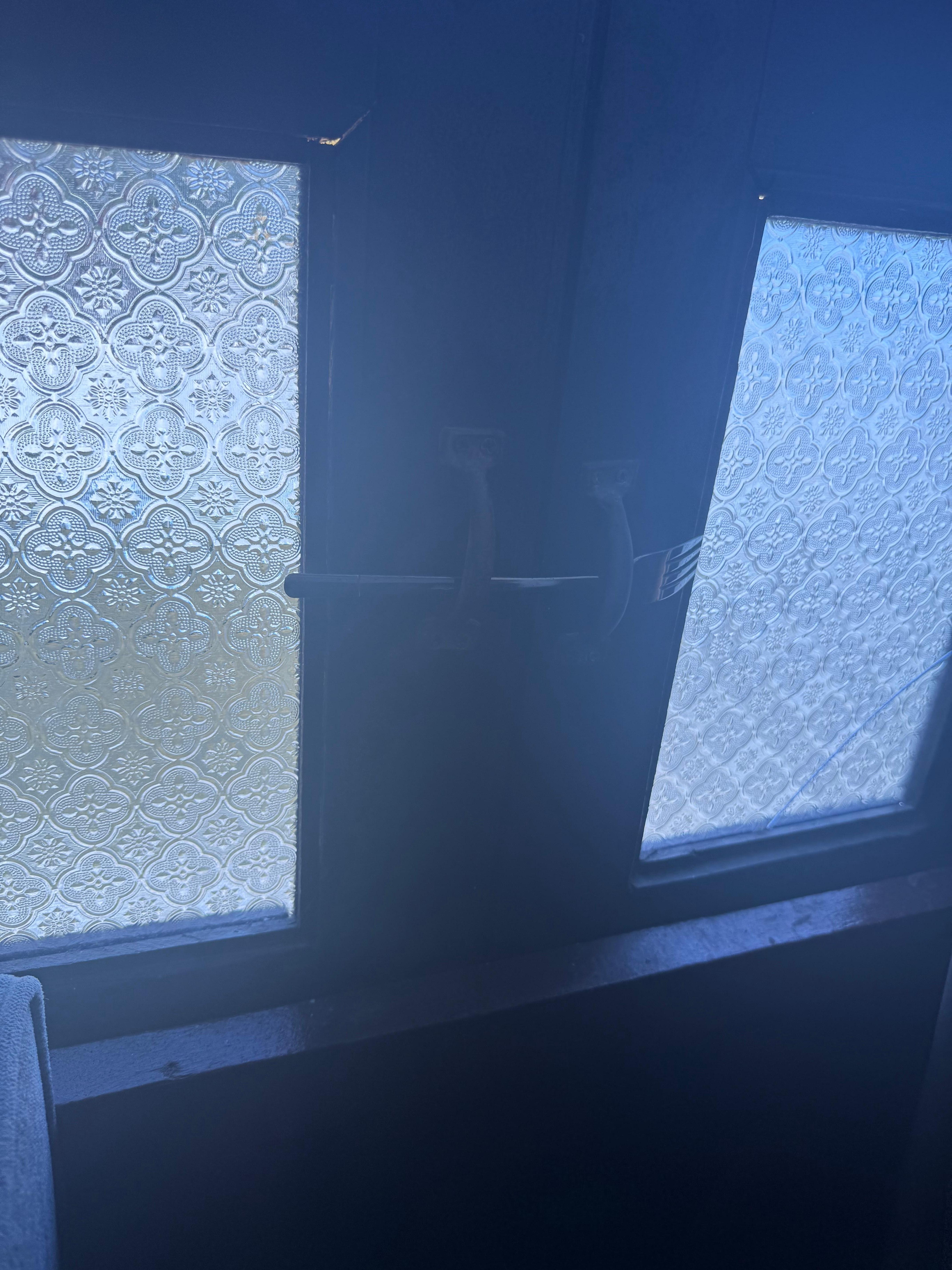 Old and poor insulation. Window is locked with a fork!