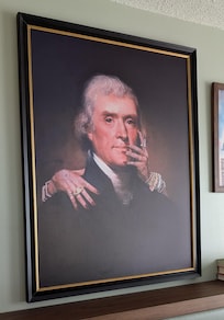 This creepy portrait was in our room. We immediately covered it with a towel.