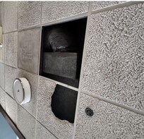 Missing tiles in hotel lobby