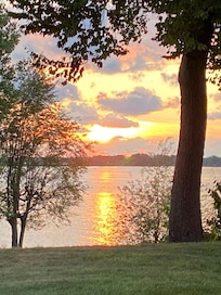 Viewing a sunset from the backyard.