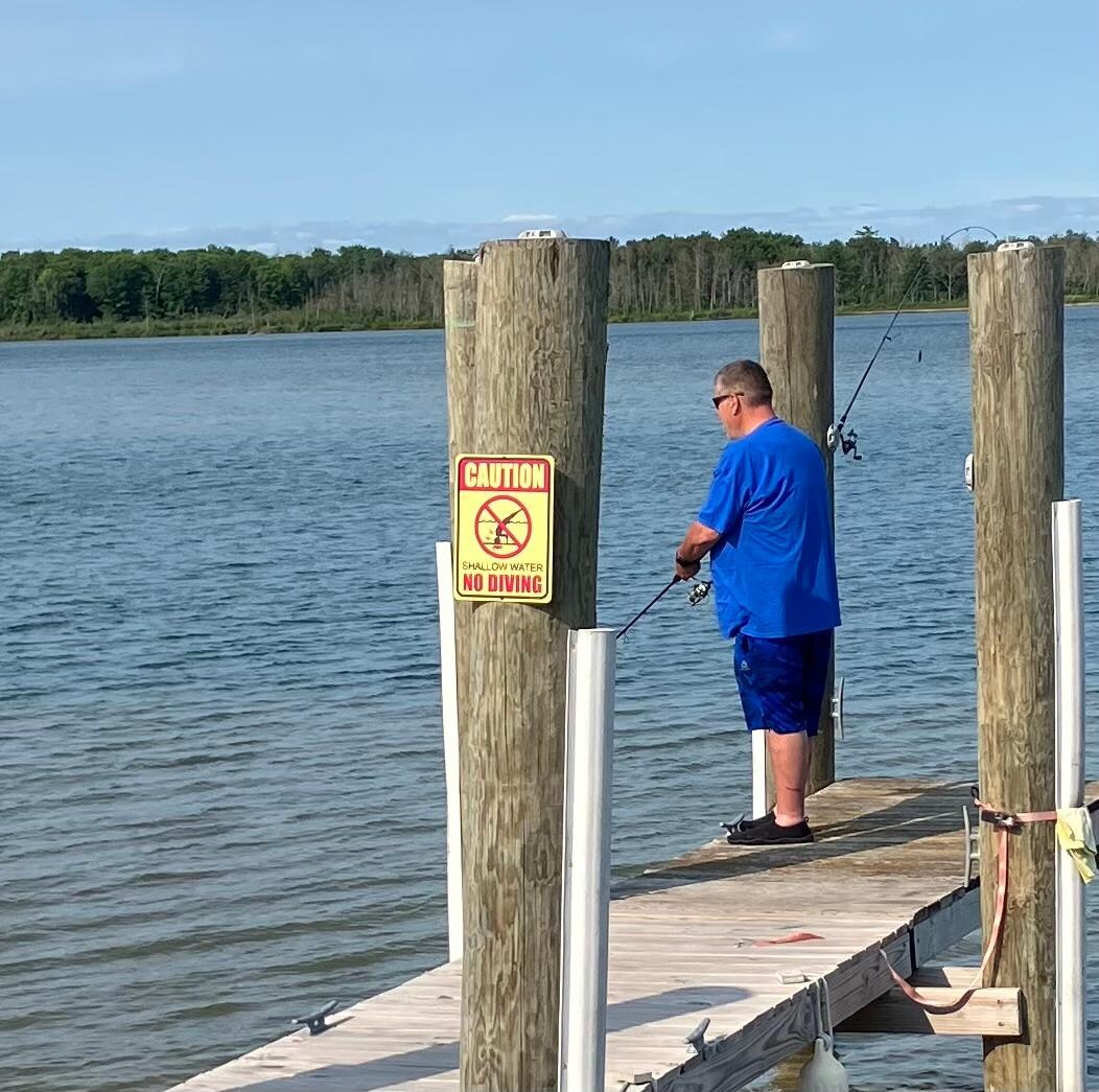 Jeff fusing off the dock