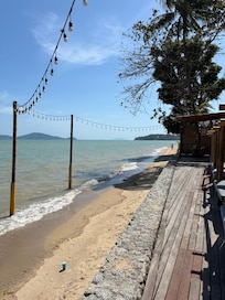 The beach is not used for swimming but was a good view and nice watersports close by.