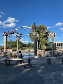 Water feature at the park, a quick walk from the Centennial.