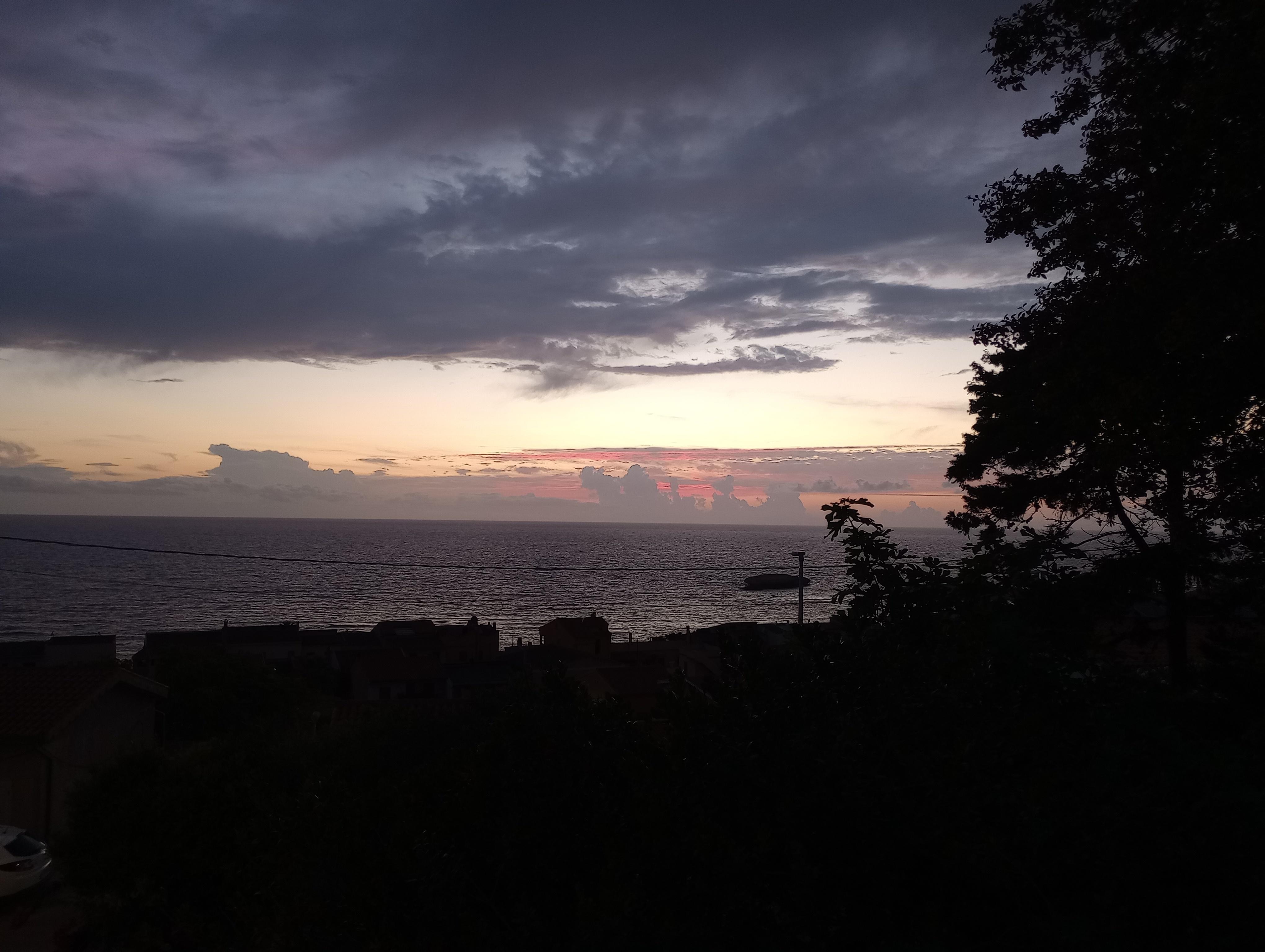 Sunset from the property over the sea