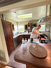 In the kitchen again!