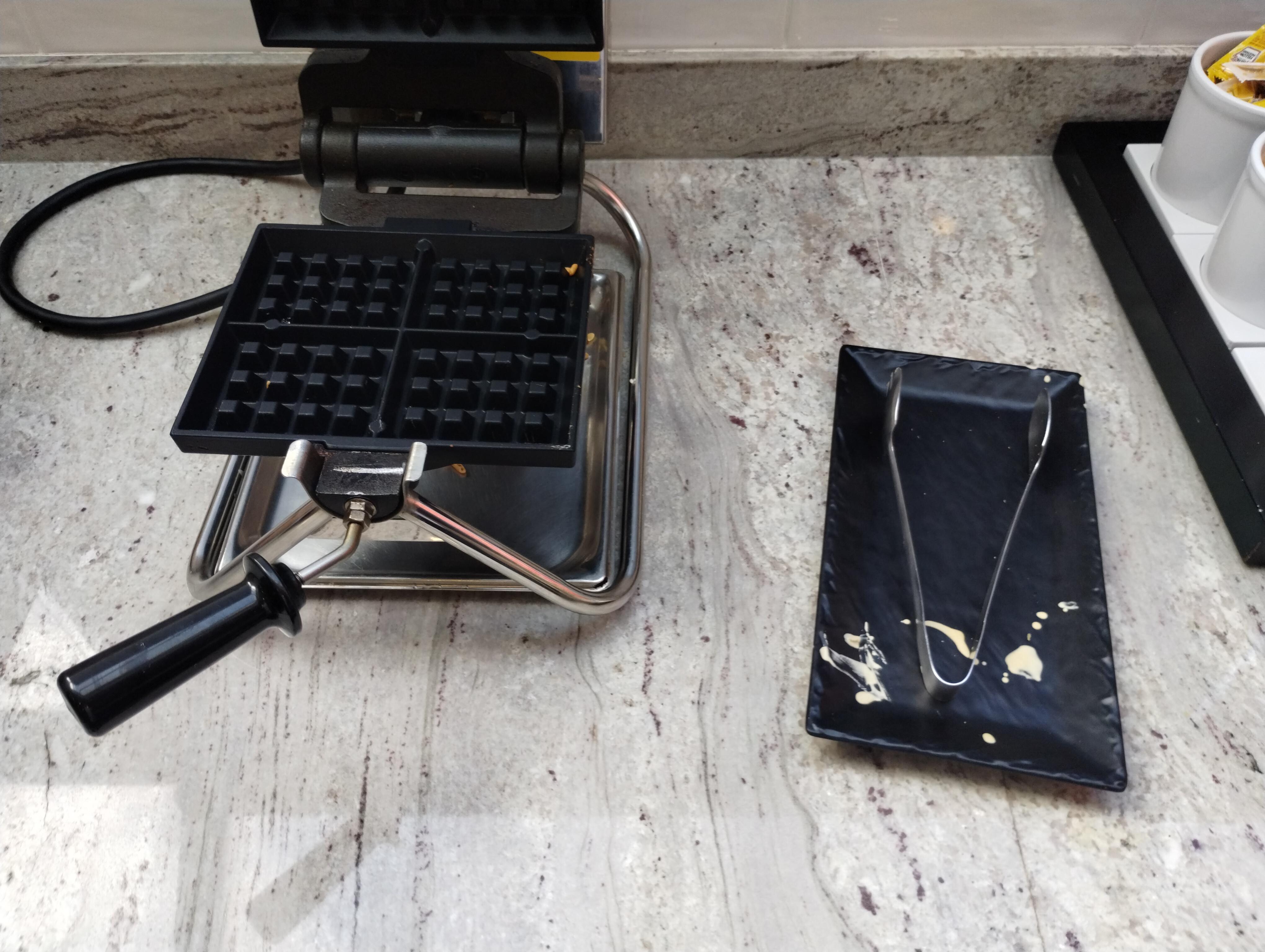 Waffle batter is watery and unusable. Dirty waffle iron 