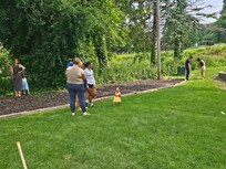 Yard games and deer watch. Our littles LOVED seeing the young deer...us older ones enjoyed the unique croquet course set up.