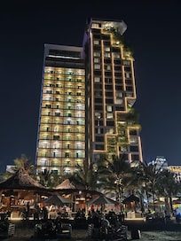 Outside view of hotel at night