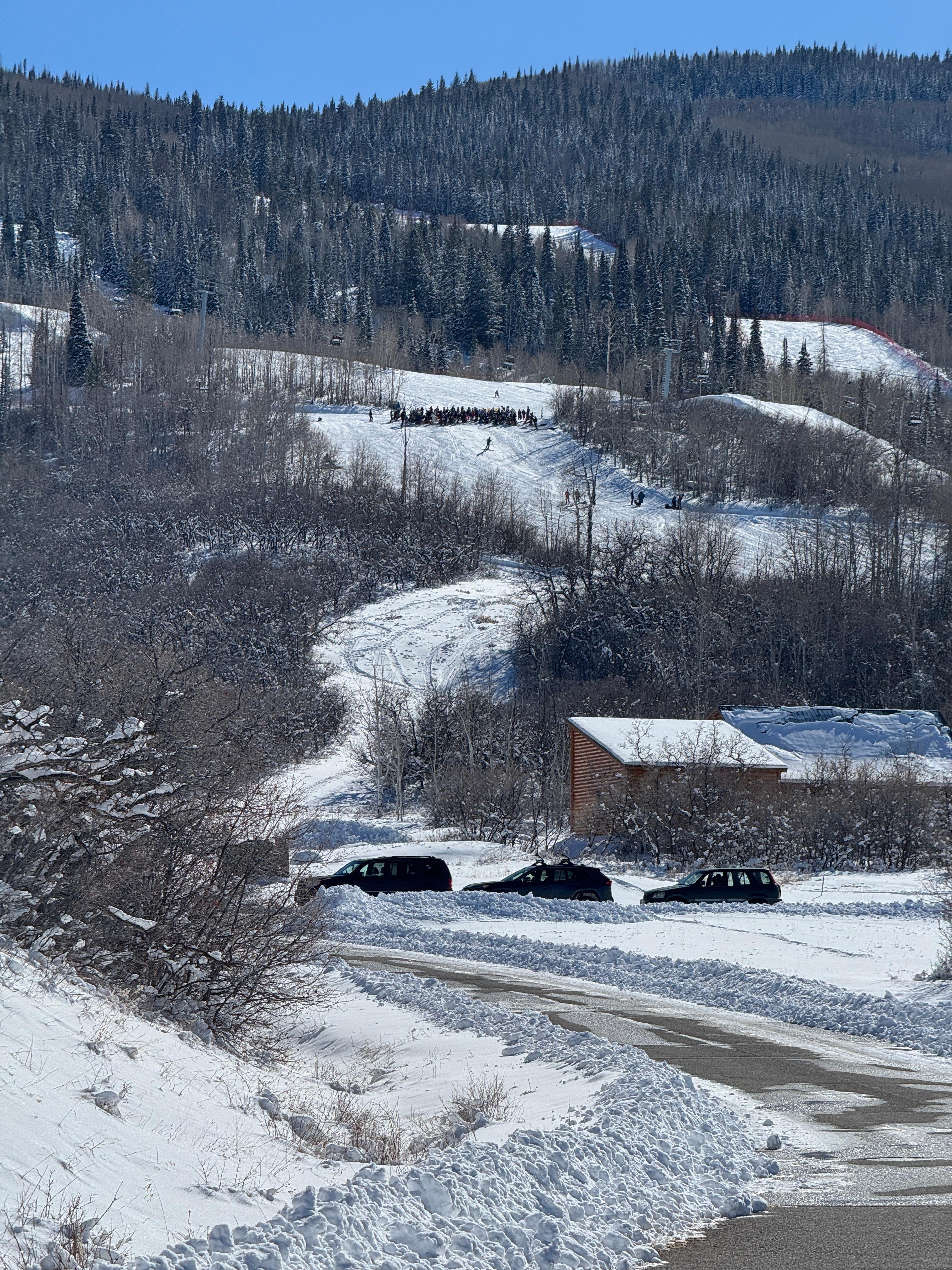 Walked down the street and caught a photo of aski  race getting started