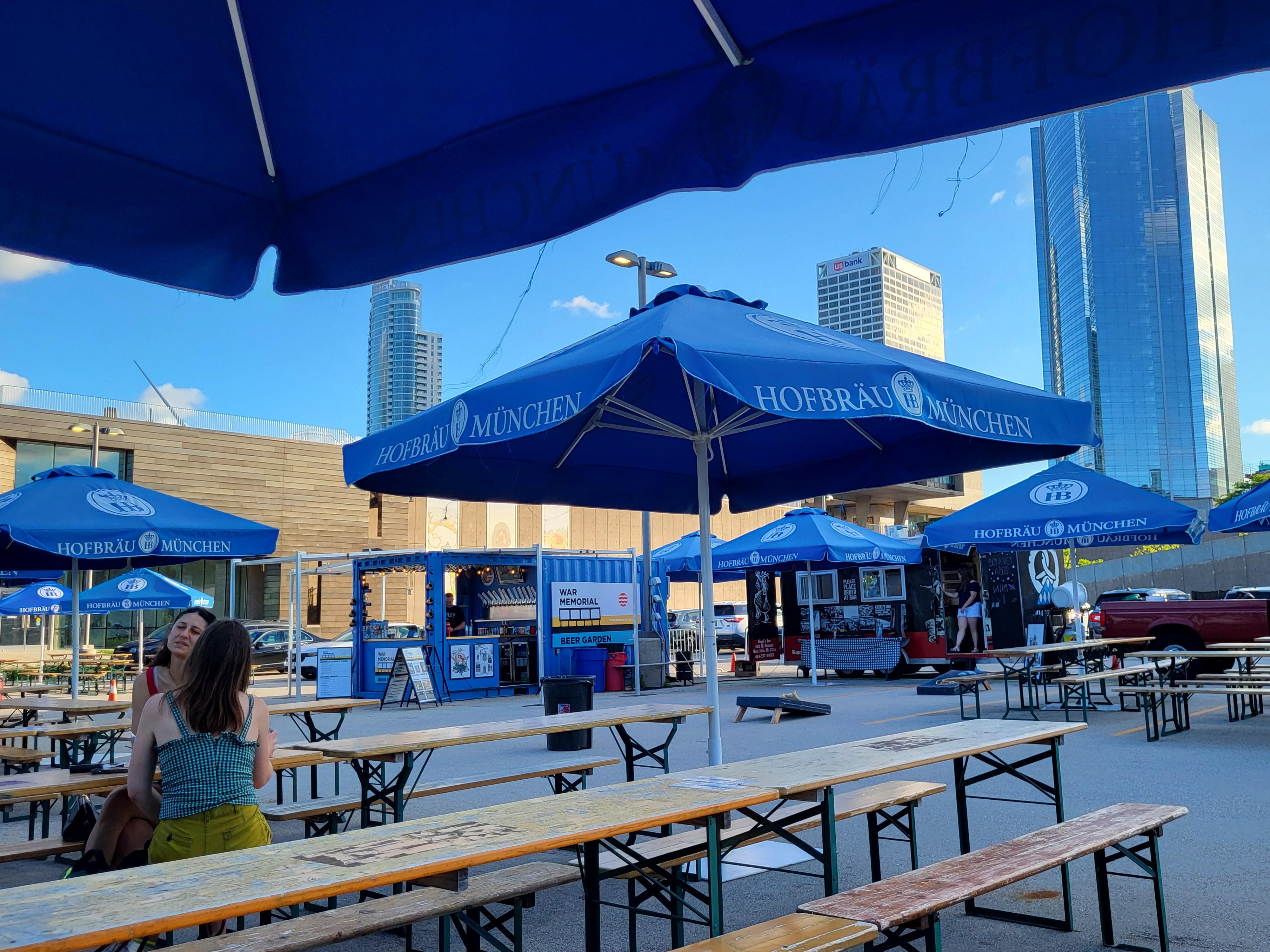 Right by Juneau Park Beer Garden and other gardens. Good walking.