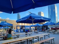 Right by Juneau Park Beer Garden and other gardens. Good walking.