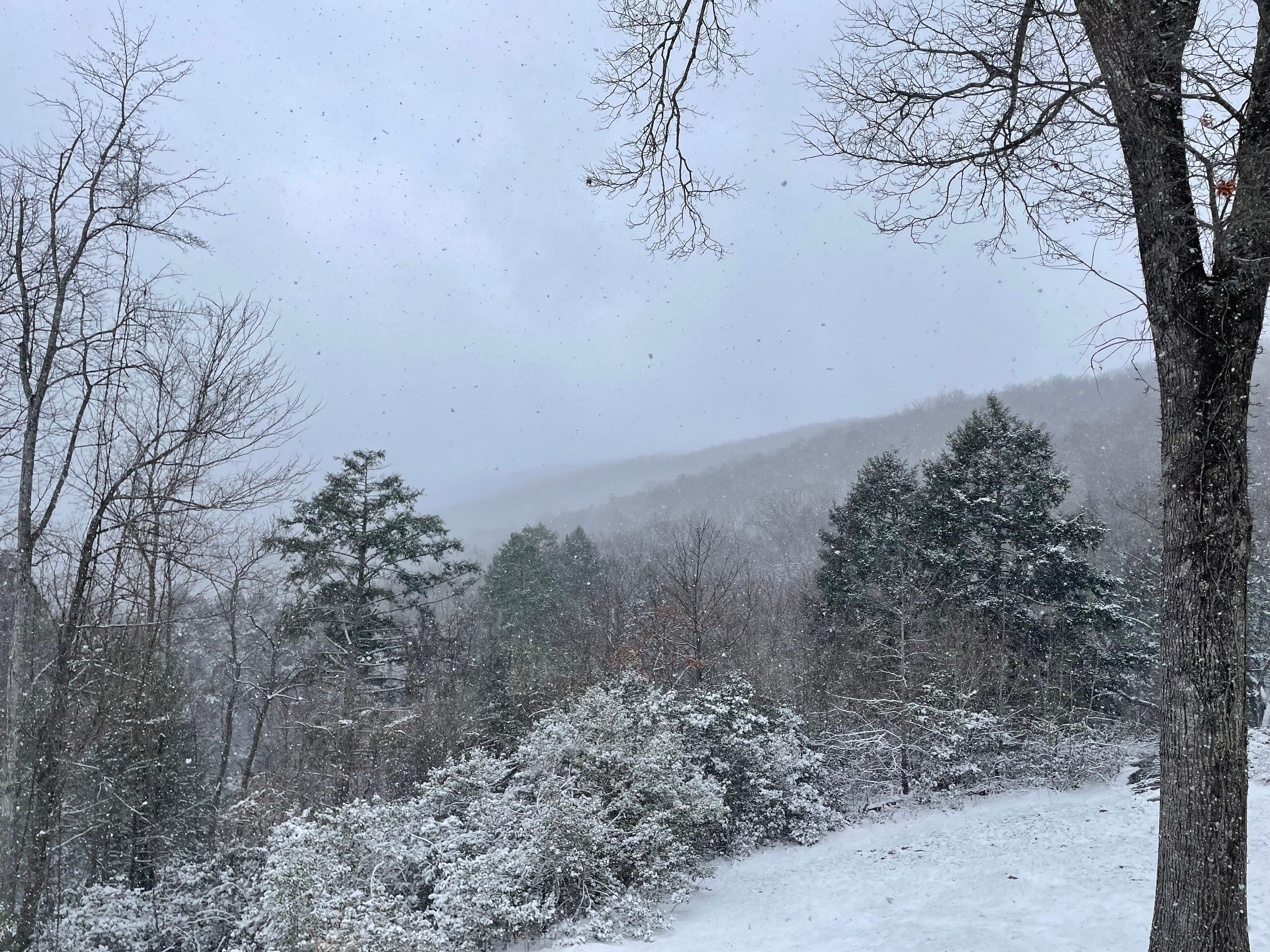 View from our balcony. The hikes were snowy but absolutely gorgeous. 