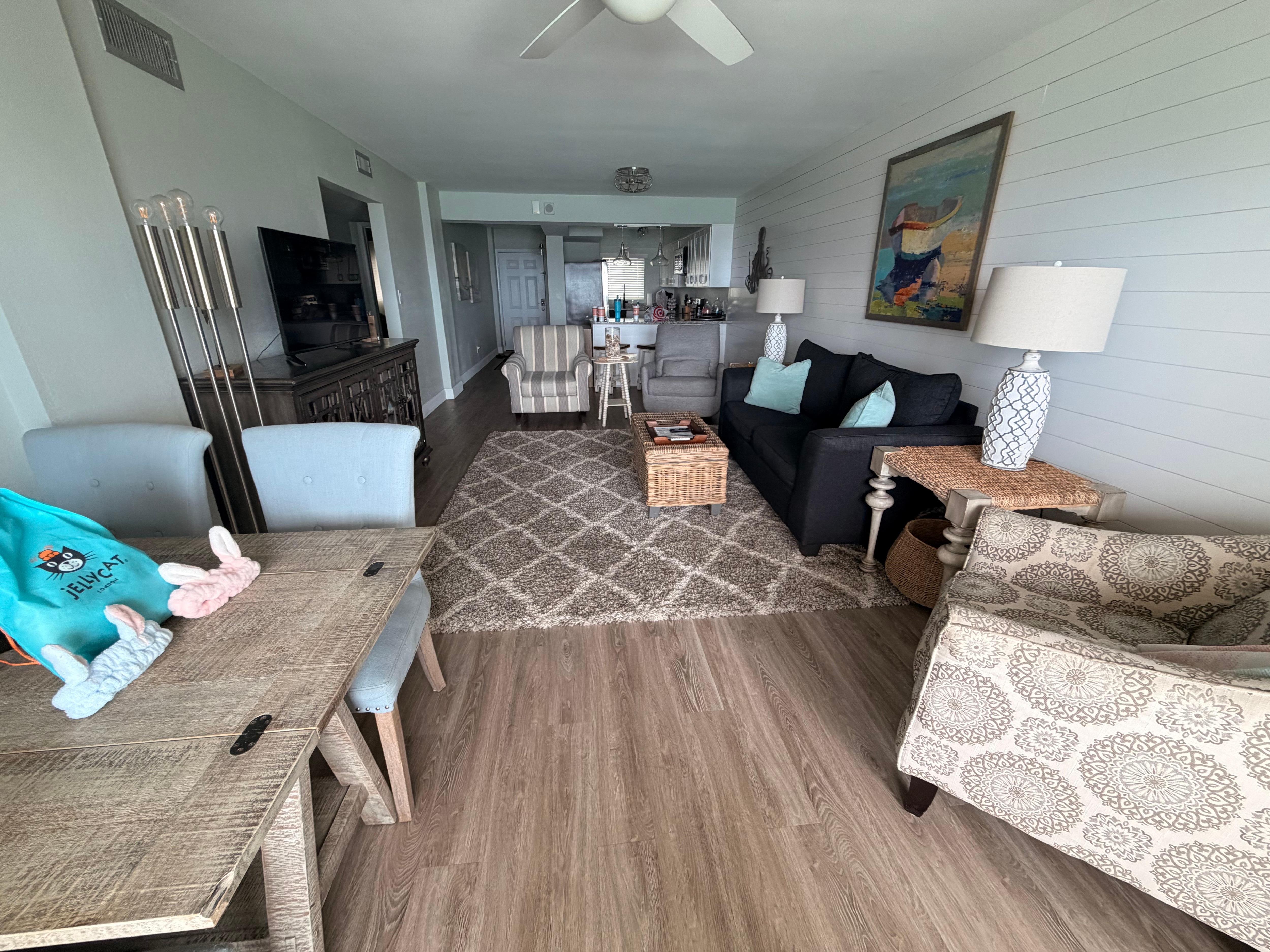 Looking into the condo from the balcony 