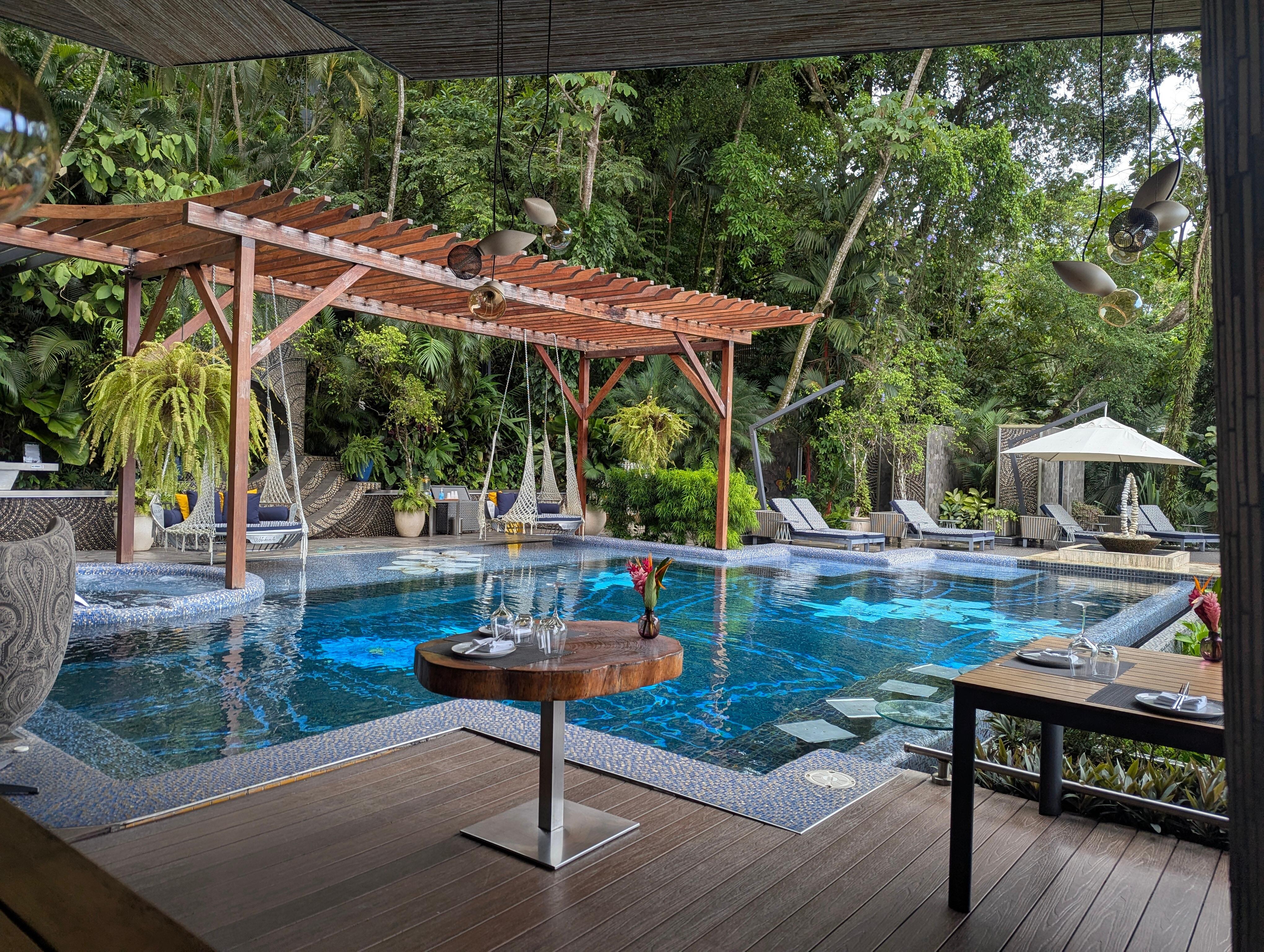 The pool terrace.