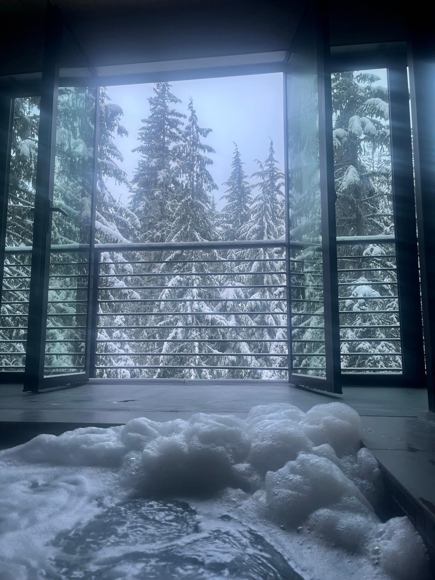 Forest bathing in the hot tub! 