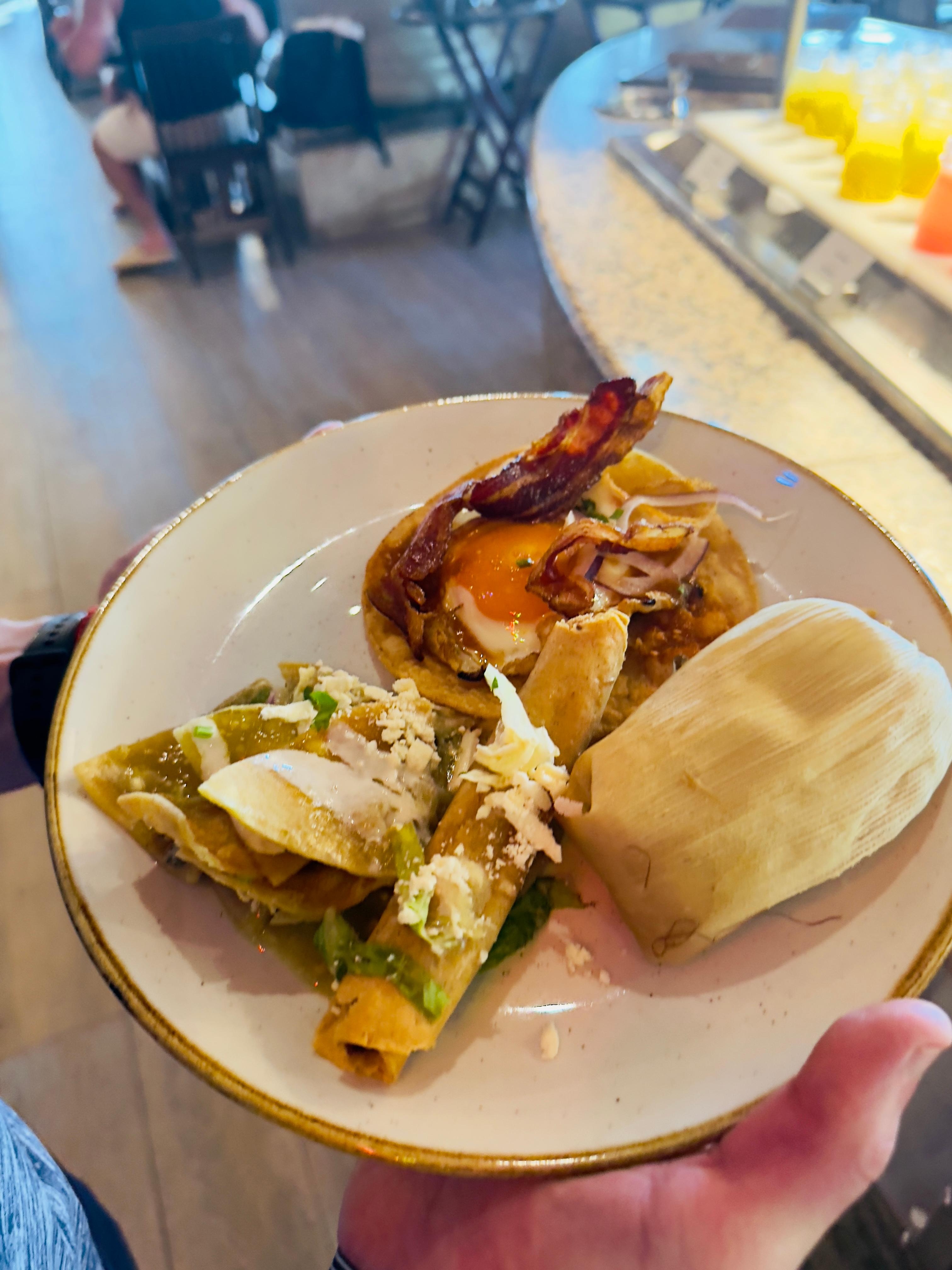 Breakfast/lunch from either Cuscos or the grand buffet 