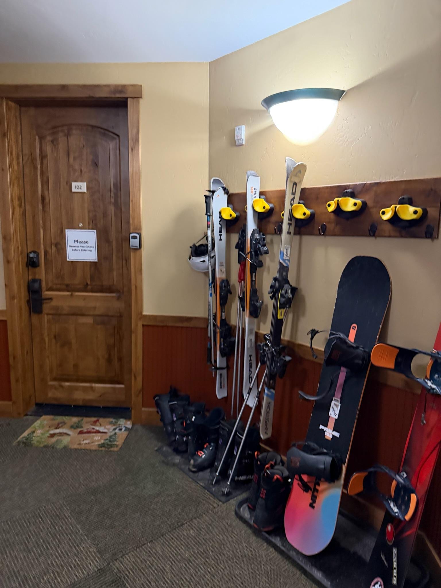Storage area for ski stuff