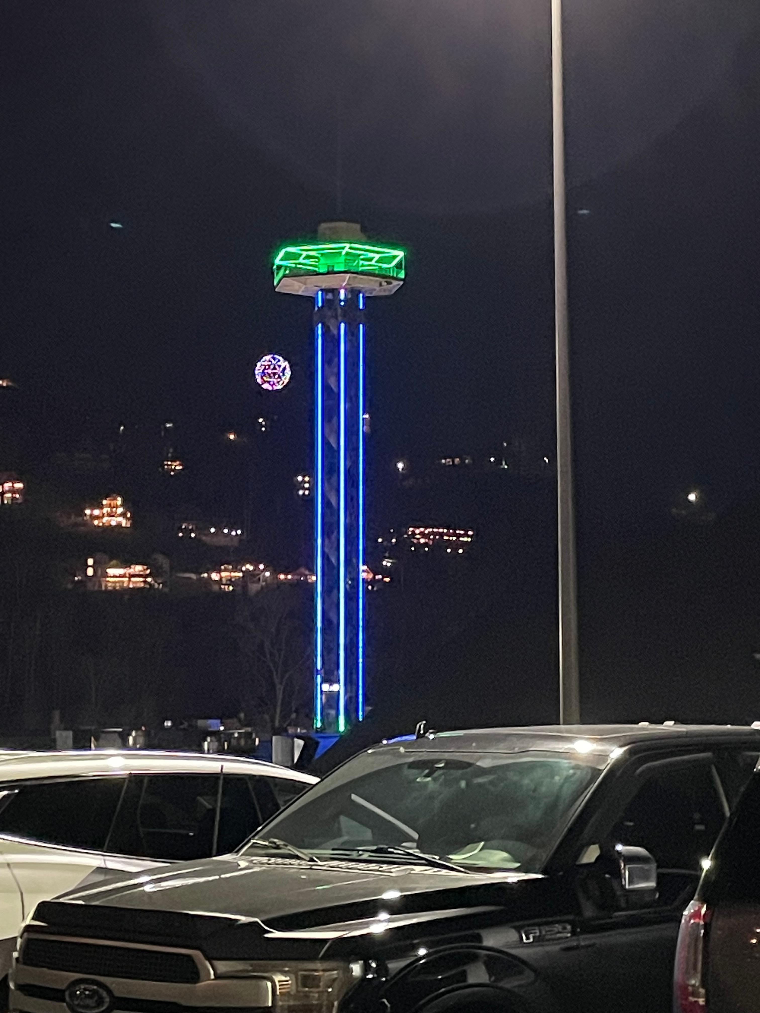 Space needle view from our room on New Years Eve. 