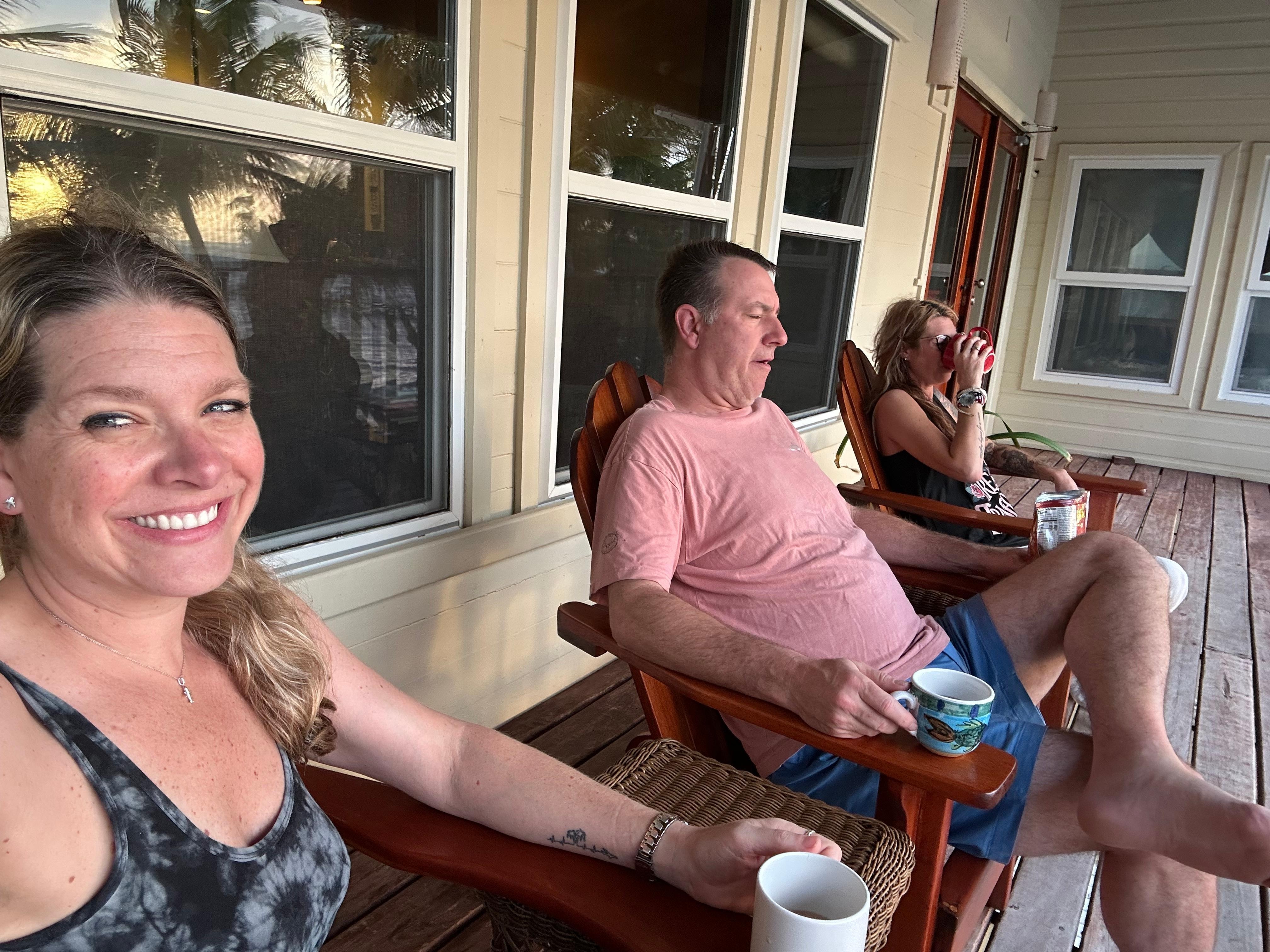 Morning coffees on the porch