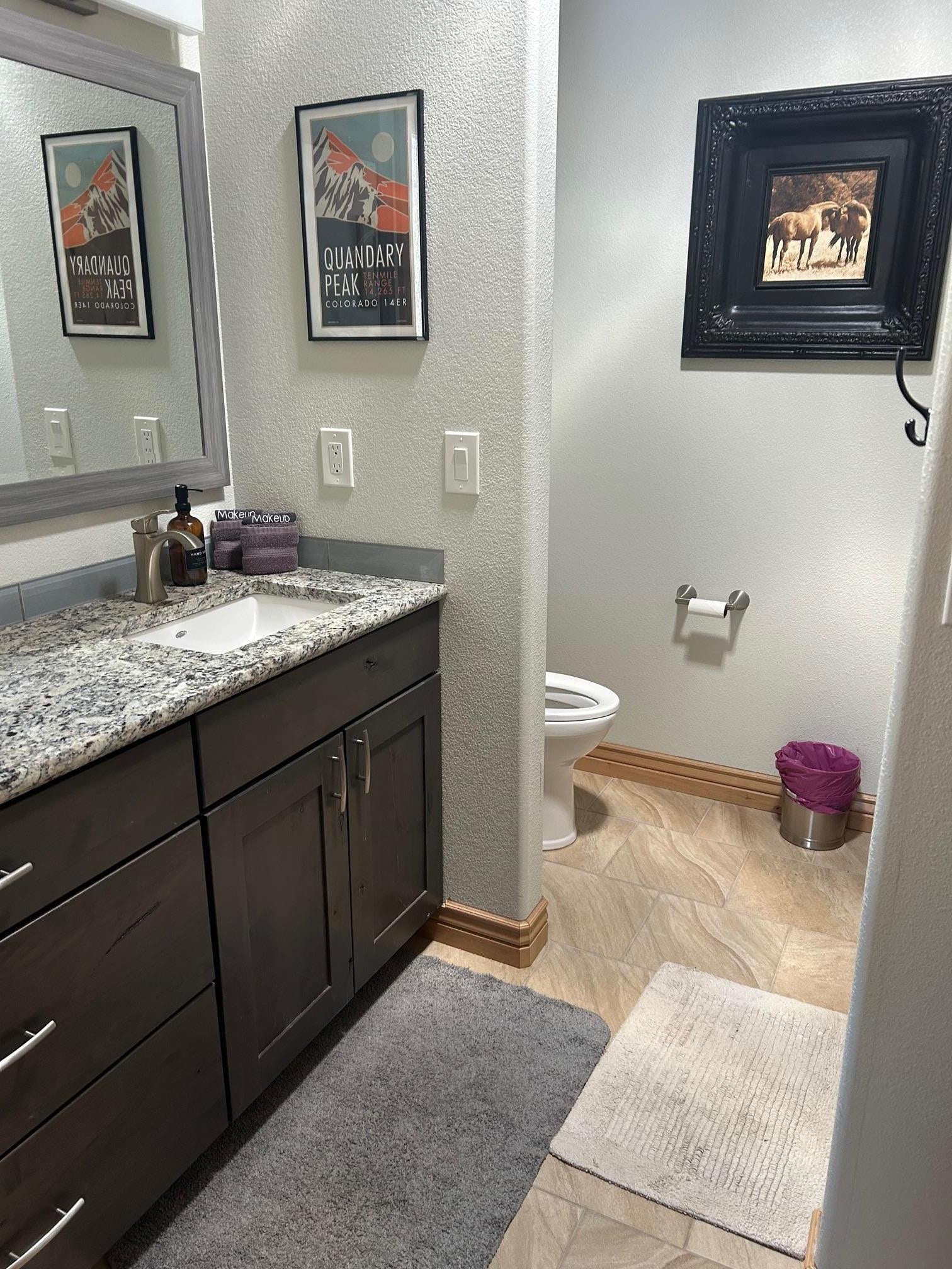 Huge bathrooms with walk in shower. 