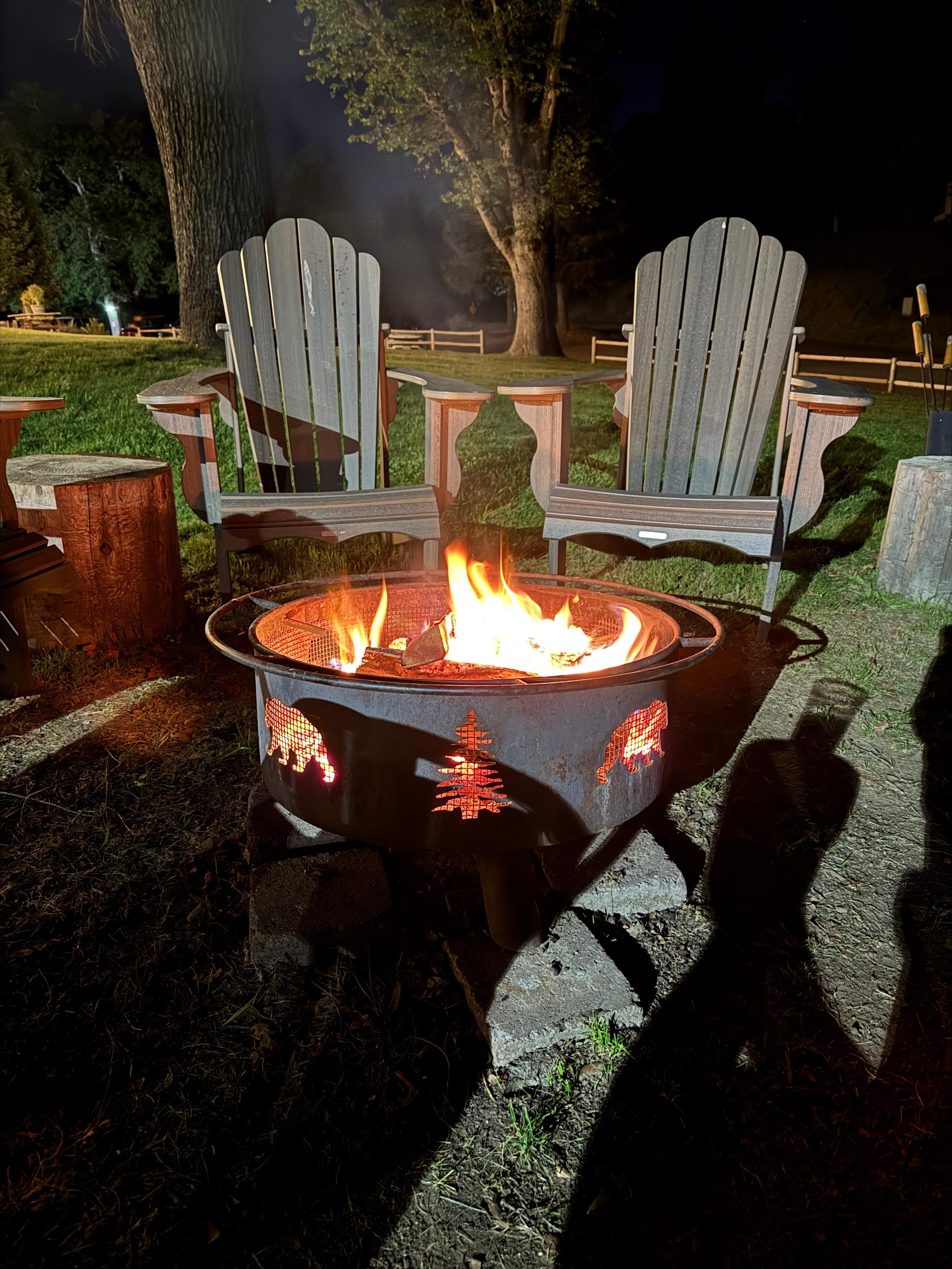 Nightly fire pit, with smote kits available..