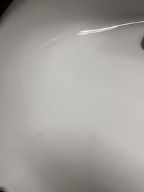 Hair in the sink, after they “cleaned” the room.
