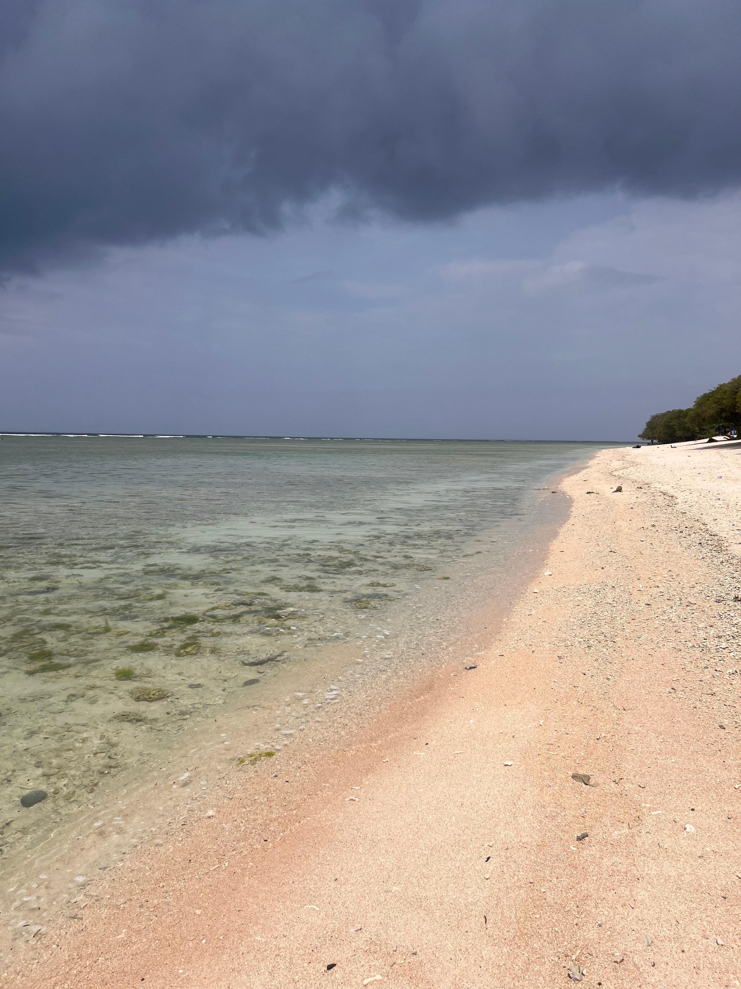 Hotel on beach but bring water shoes! 