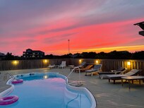 Sunset over pool