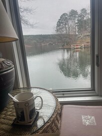 What a beautiful place to enjoy my coffee and devotional time! This whole side of the room was floor to ceiling windows!