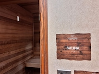 Clean and inviting locker room and sauna