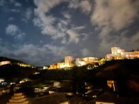 Night view of Alhambra from terrace