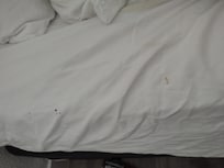 Dirty bed sheets
