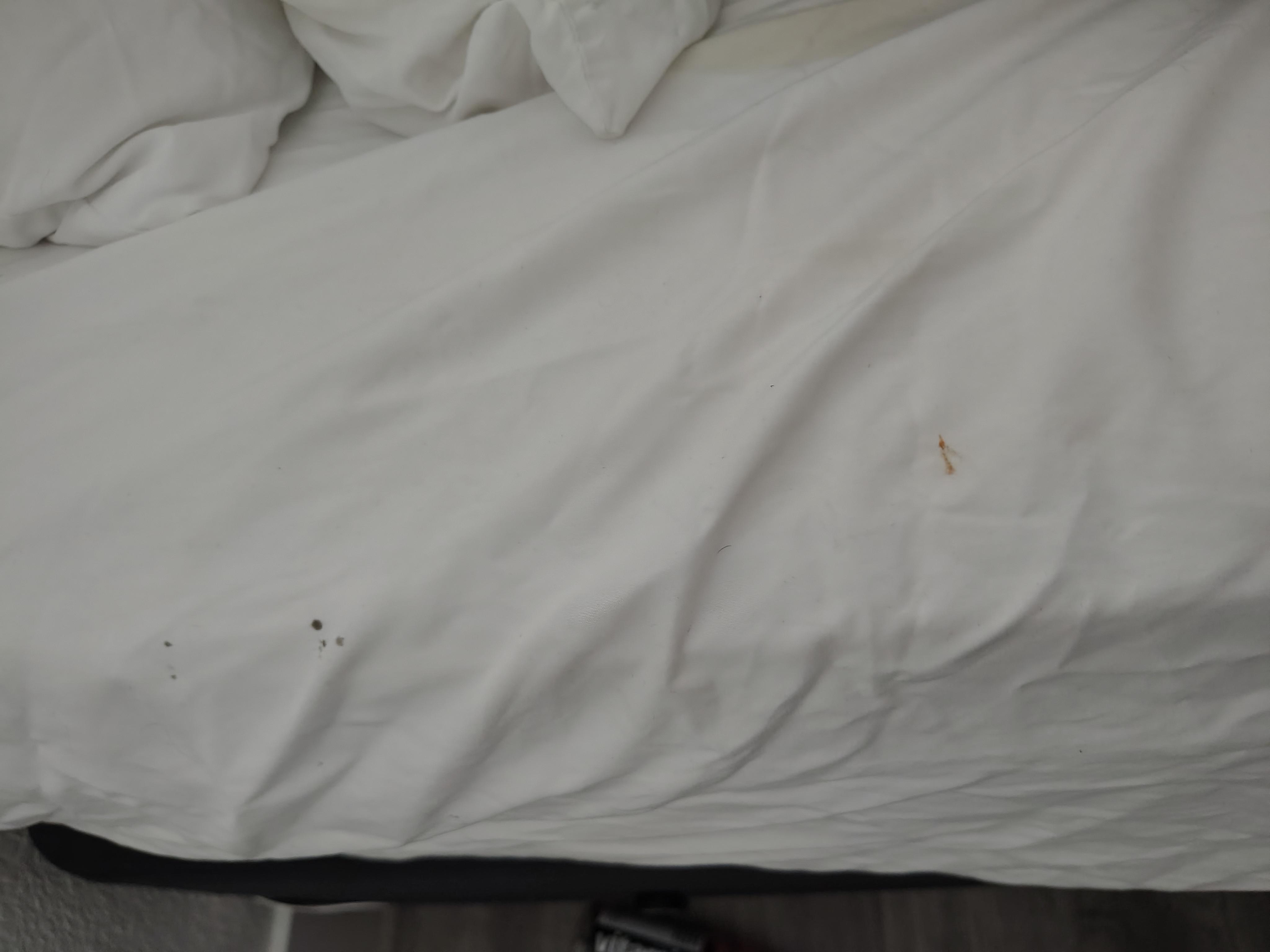 Dirty bed sheets
