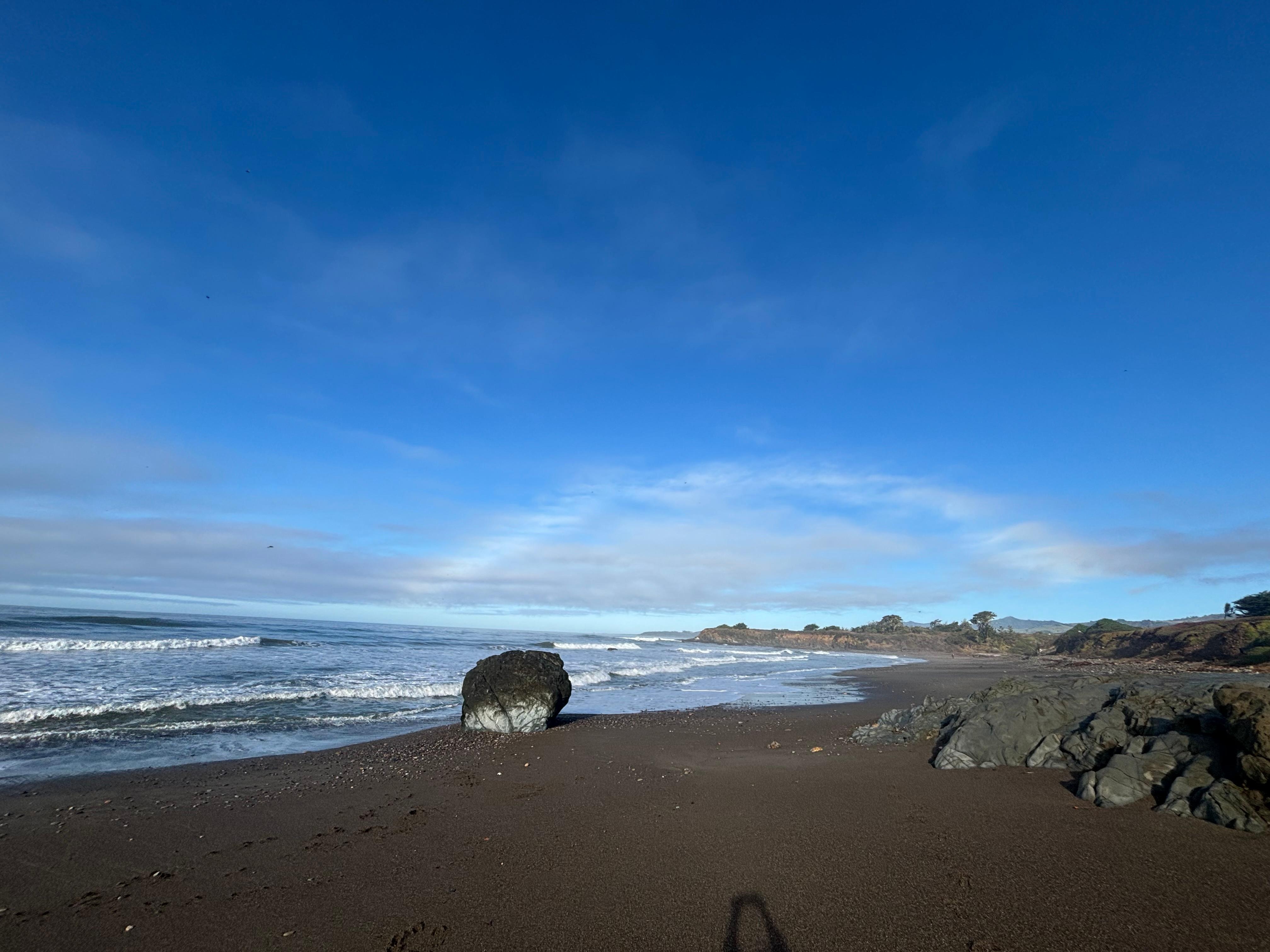 The beach just below the cliffs at your doorstep. 