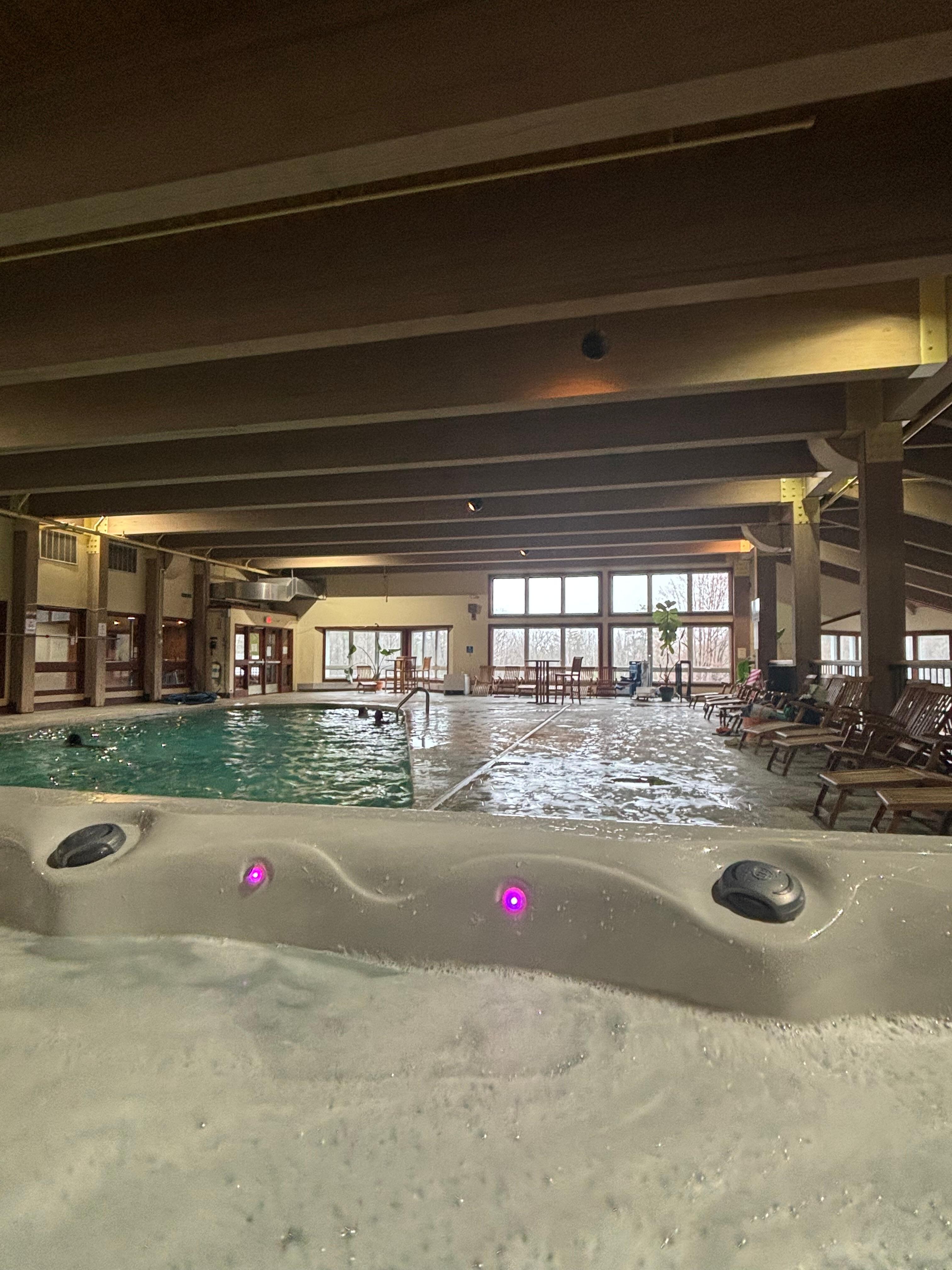 Hot tub and indoor pool at the community center. 