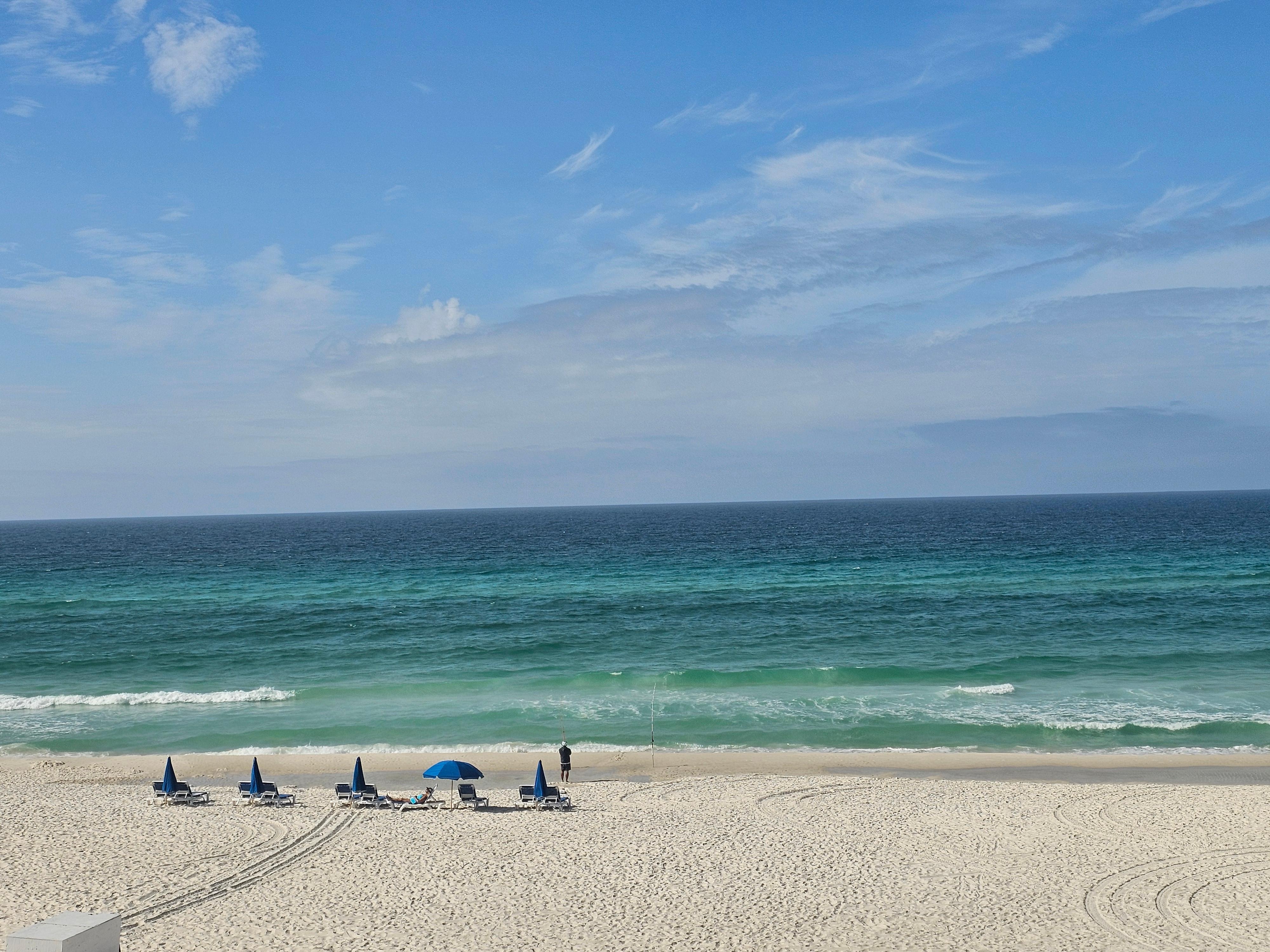 Ocean front, beach view from the balcony