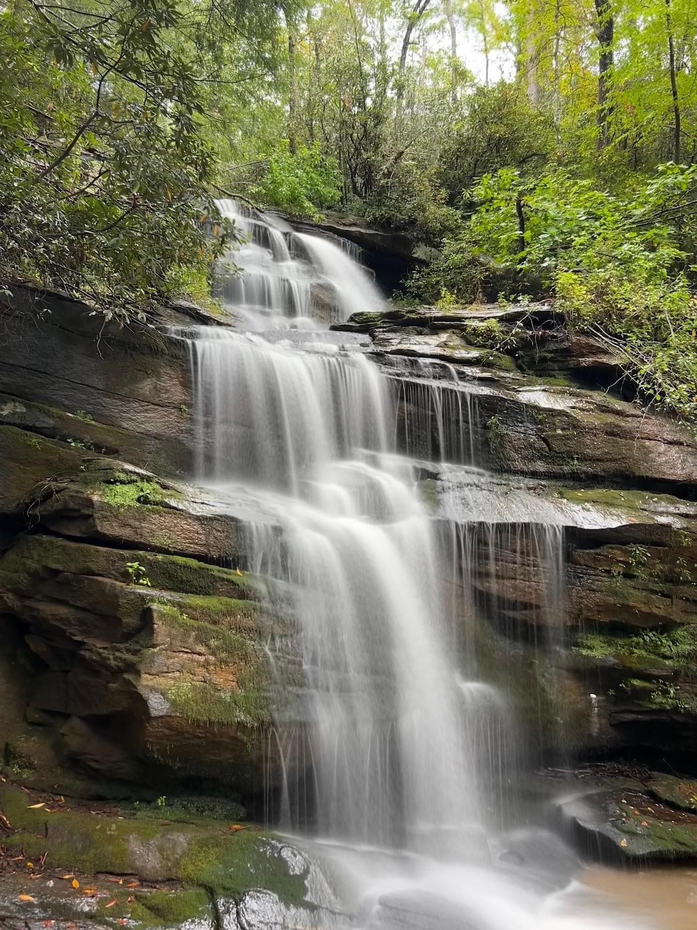 The waterfall just a ten minute drive from our cabin.