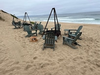 Fire pits on the beach are a short walk