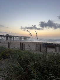 Morning view from the back of the property on the seawall.