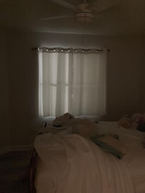 This was the view with lights out and door closed after dark