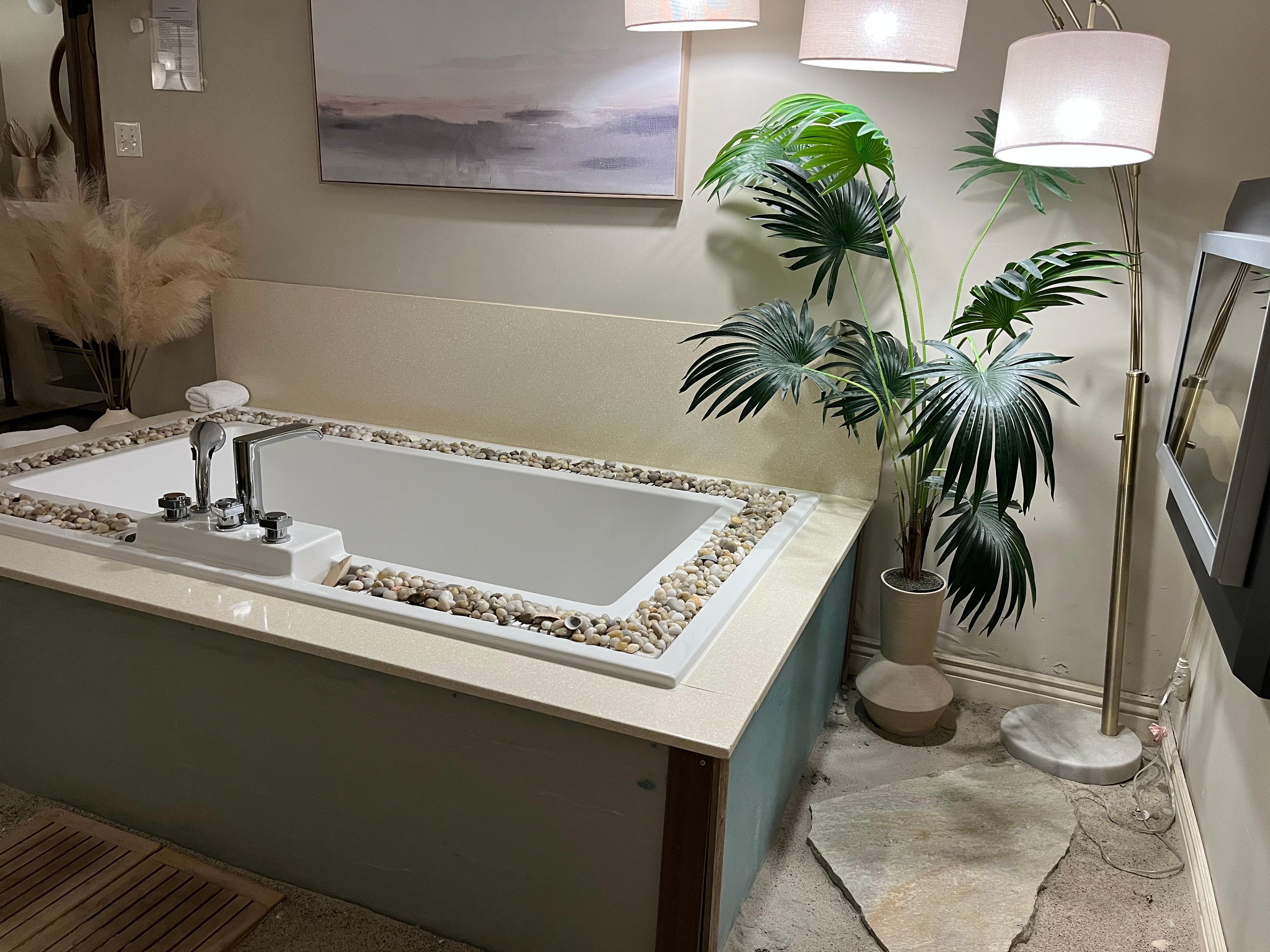 Soaker tub, no shower in this room
