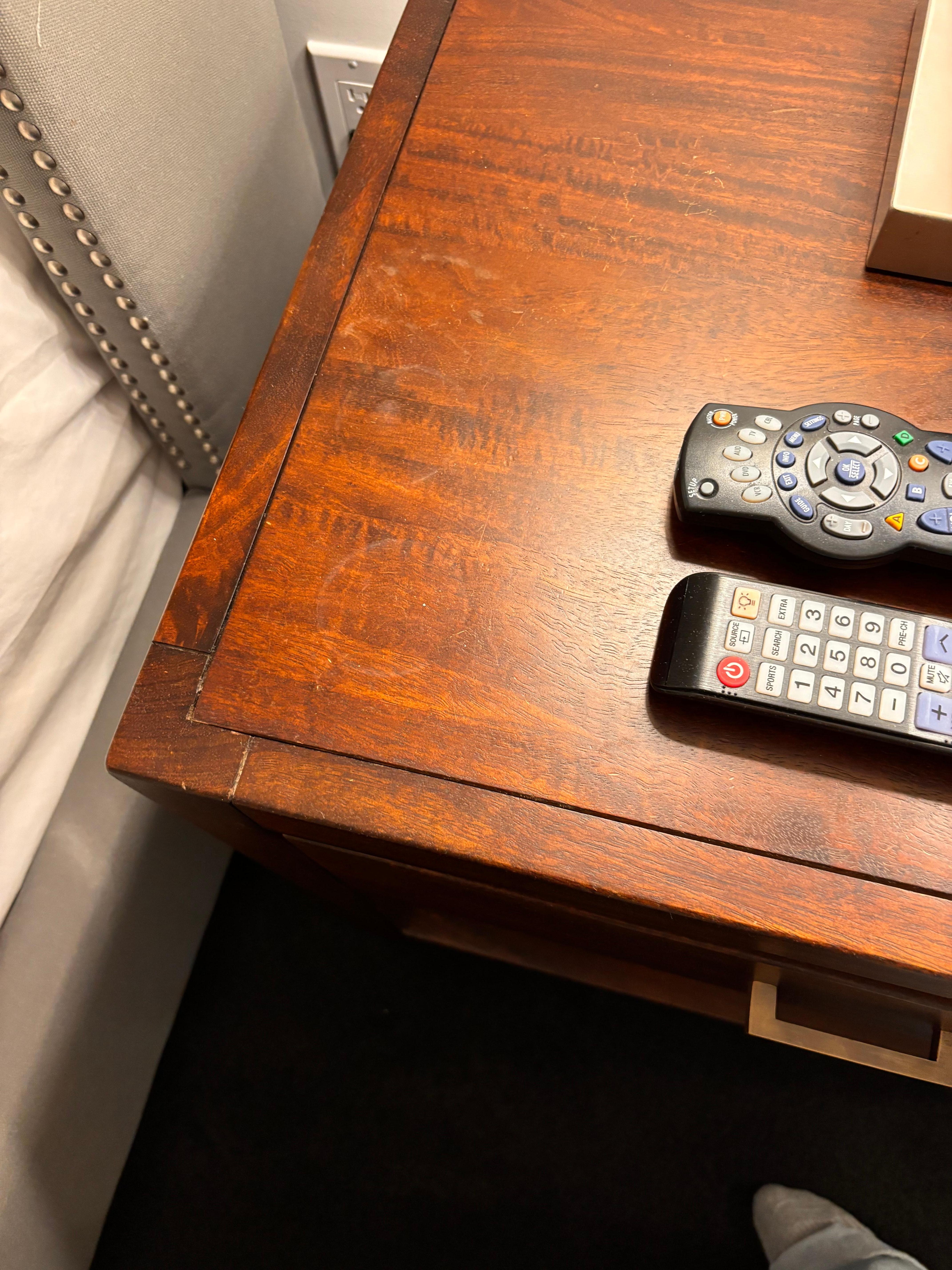 Rings on the side tables when we got in 