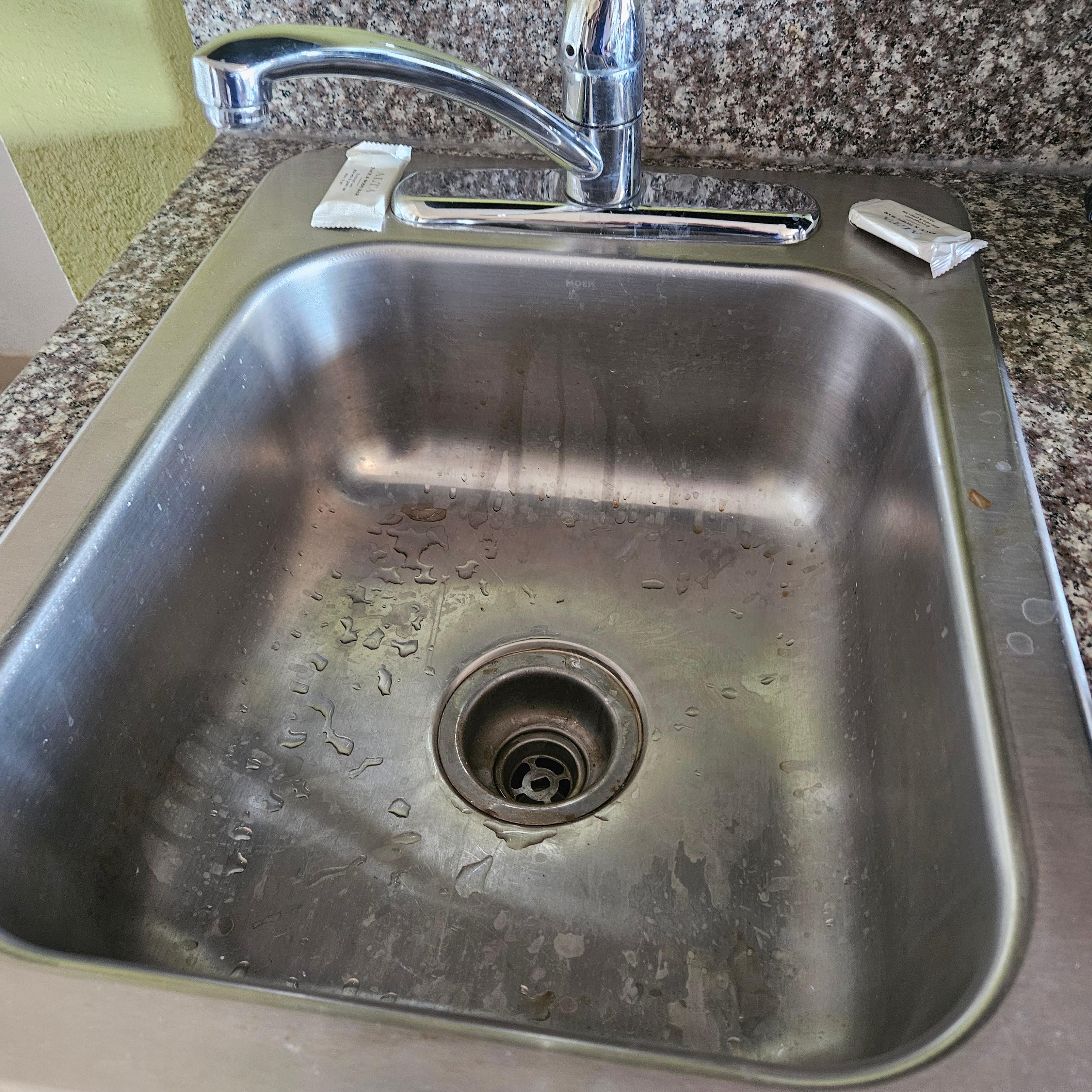 The nasty kitchenette sink.