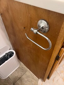 No toilet paper or paper towels.